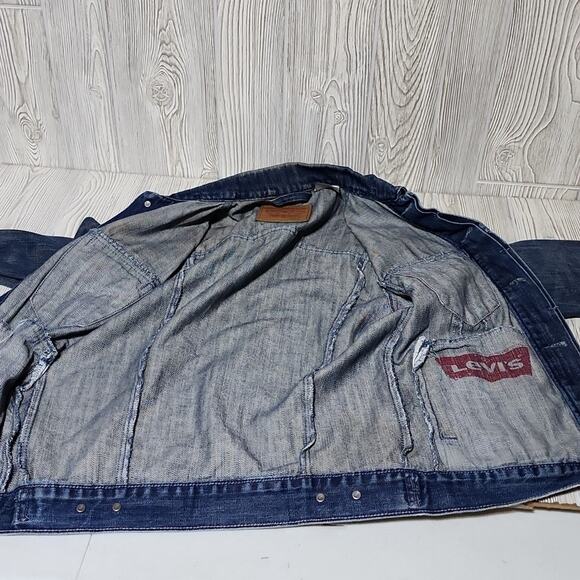Levi's Jean Jacket Medium Dark Wash Mens Size Small - Picture 10 of 10